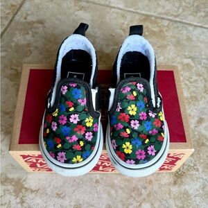 Vans Toddler Slip-On V Floral Size 6.5 Toddler